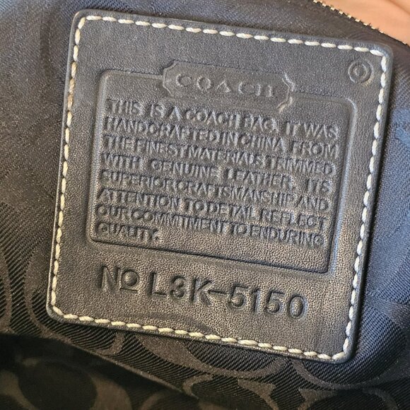 VTG Y2K COACH Black Nylon Leather Tote Purse Bag 5150 Classic Preppy Minimalist - Picture 8 of 13